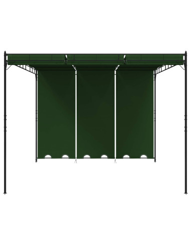 Gazebo 4 x 3 x 2,3 m Verde Poliestere e Acciaio