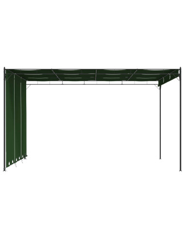 Gazebo 4 x 3 x 2,3 m Verde Poliestere e Acciaio