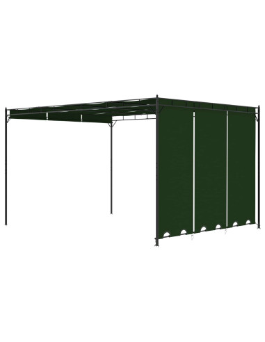 Gazebo 4 x 3 x 2,3 m Verde Poliestere e Acciaio