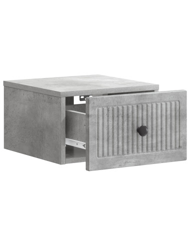 Mobiletto da notte a muro Grigio Cemento 33 x 34,5 x 20 cm