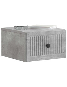 Mobiletto da notte a muro con cassetto 2 pcs Grigio Cemento 2