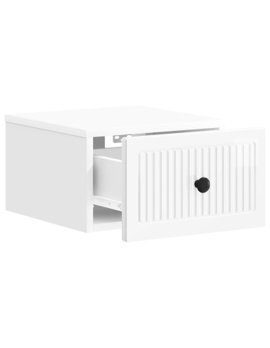 Mobiletto da notte a muro 2 pcs Bianco Lucido 33 x 34,5 x 20 cm