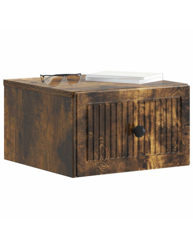 Mobiletto da notte a muro Rovere Fumo 33 x 34,5 x 20 cm
