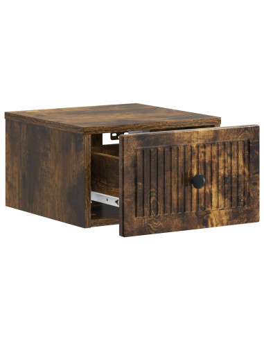 Mobiletto da notte a muro Rovere Fumo 33 x 34,5 x 20 cm