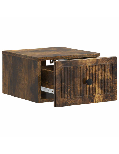 Mobiletto da notte a muro Rovere Fumo 33 x 34,5 x 20 cm