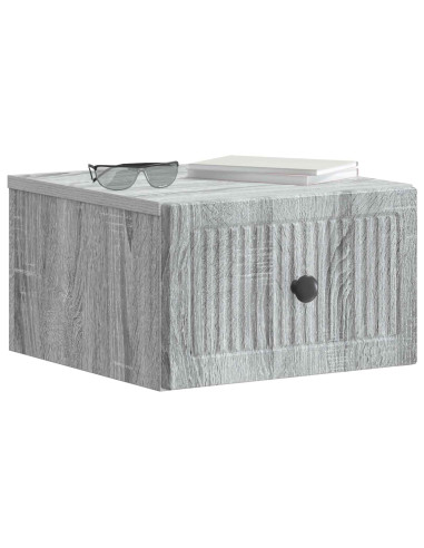 Mobiletto da notte a muro Grigio Sonoma 33 x 34,5 x 20 cm
