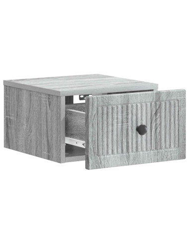 Mobiletto da notte a muro Grigio Sonoma 33 x 34,5 x 20 cm