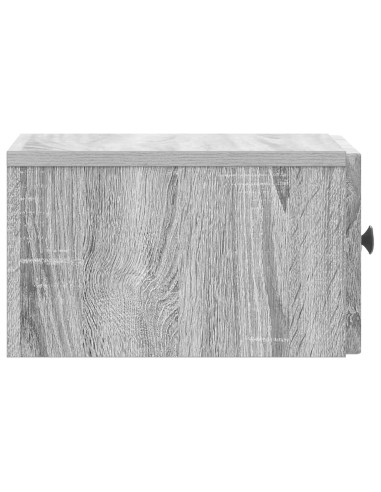 Mobiletto da notte a muro Grigio Sonoma 33 x 34,5 x 20 cm