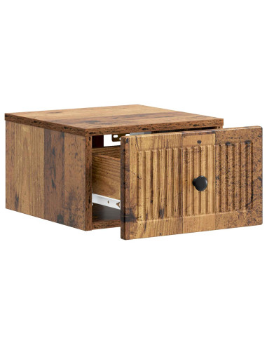 Mobiletto da notte a muro Legno antico 33 x 34,5 x 20 cm
