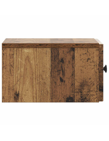 Mobiletto da notte a muro Legno antico 33 x 34,5 x 20 cm