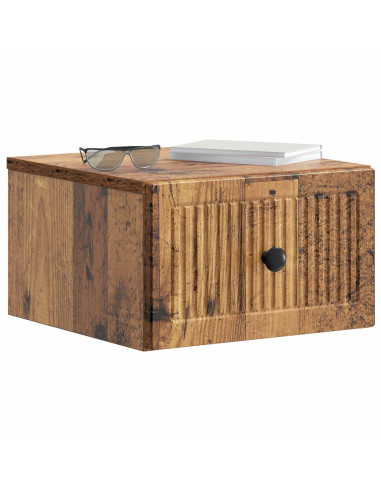 Mobiletto da notte a muro 2 pcs Legno antico 33 x 34,5 x 20 cm