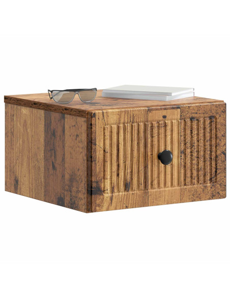 Mobiletto da notte a muro 2 pcs Legno antico 33 x 34,5 x 20 cm