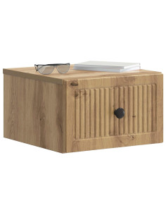 Mobiletto da notte a muro con cassetto 2 pcs Rovere Artigianale 2
