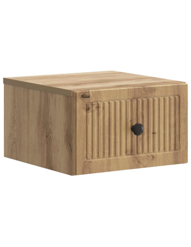 Mobiletto da notte a muro con cassetto 2 pcs Rovere Artigianale