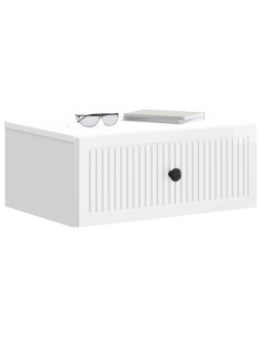 Armadio da Notte con cassetto Bianco Lucido 49 x 34,5 x 20 cm 2
