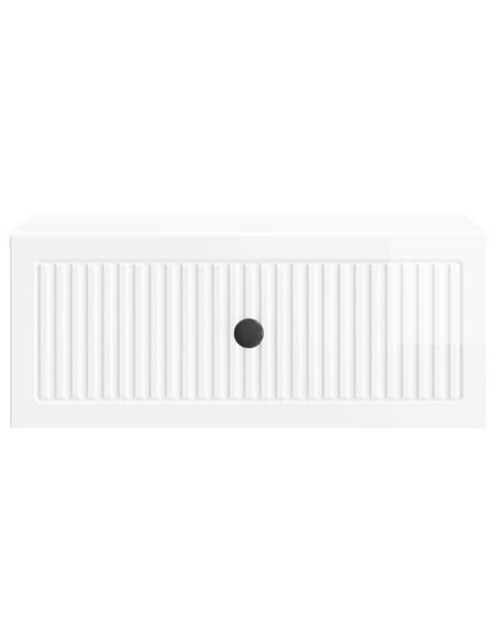 Armadio da Notte con cassetto Bianco Lucido 49 x 34,5 x 20 cm