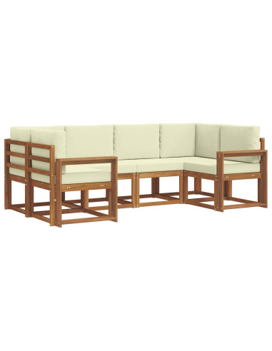 Set di divani con cuscino 6 pcs Naturale e Crema