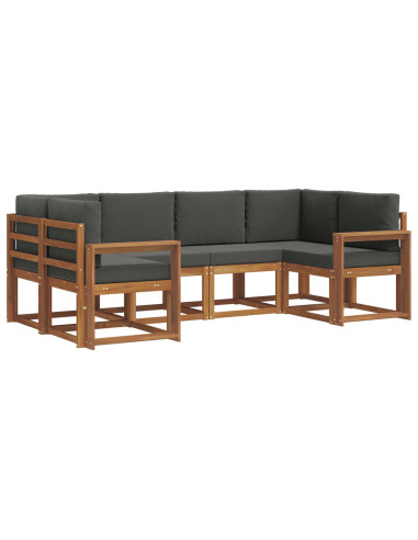 Set di divani con cuscino 6 pcs Naturale e Antracite