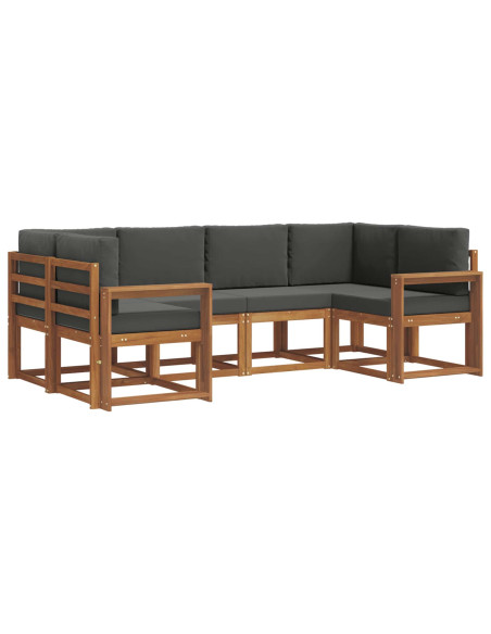 Set di divani con cuscino 6 pcs Naturale e Antracite