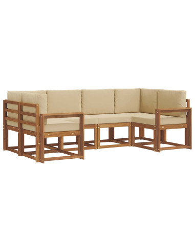 Set di divani con cuscino 6 pcs Naturale e Beige