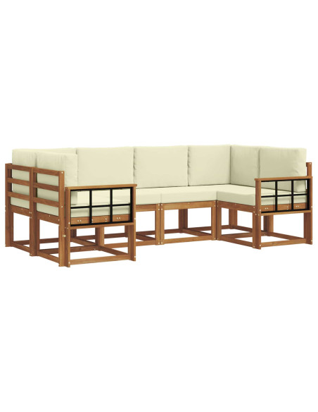 Set di divani con cuscino 6 pcs Naturale e Crema