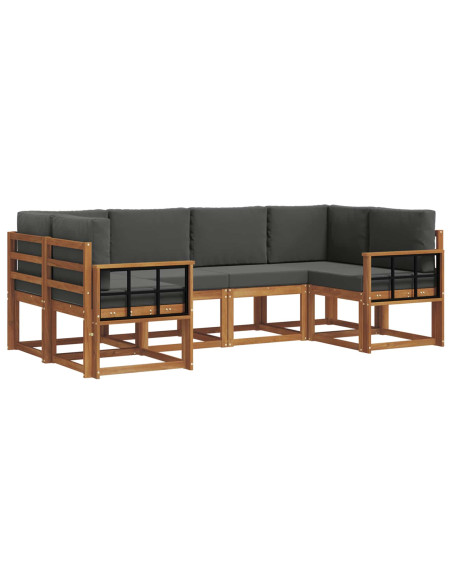 Set di divani con cuscino 6 pcs Naturale e Antracite
