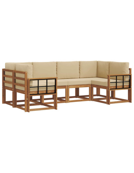 Set di divani con cuscino 6 pcs Naturale e Beige