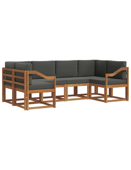 Set di divani con cuscino 6 pcs Naturale e Antracite