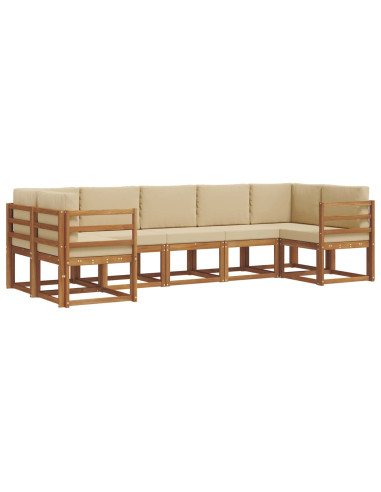 Set di divani con cuscino 7 pcs Naturale e Beige