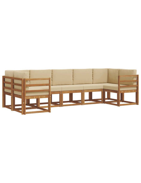 Set di divani con cuscino 7 pcs Naturale e Beige