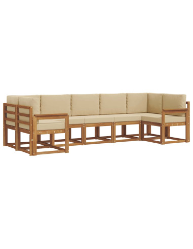 Set di divani con cuscino 7 pcs Naturale e Beige