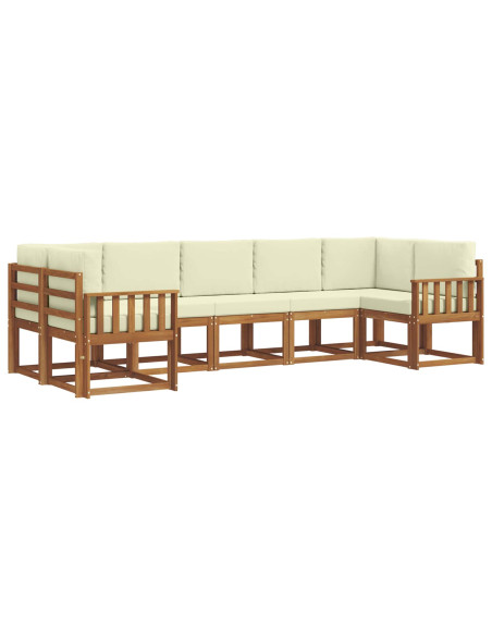 Set di divani con cuscino 7 pcs Naturale e Crema