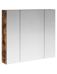 Mobiletto per specchio da bagno Rovere fumé 80 x 14.5 x 70 cm 2