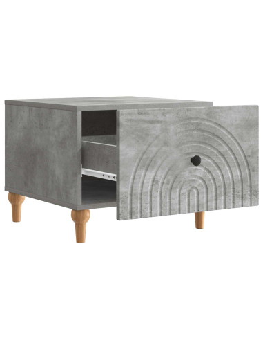 Tavolino da salotto con cassetto Grigio Cemento 49 x 50 x 40 cm