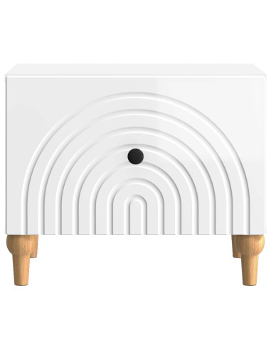 Tavolino da salotto con cassetto Bianco Lucido 49 x 50 x 40 cm