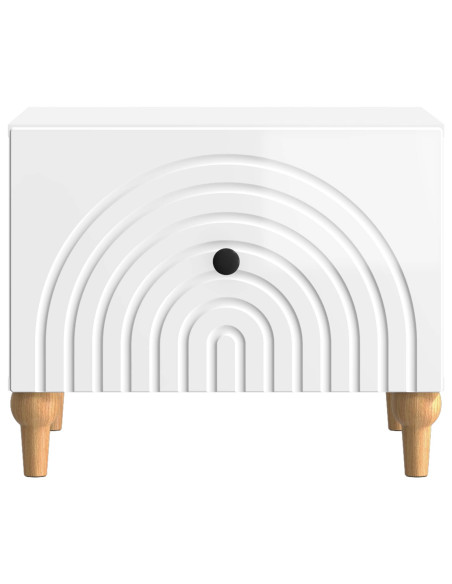 Tavolino da salotto con cassetto Bianco Lucido 49 x 50 x 40 cm