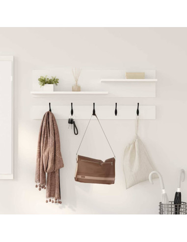 Appendiabiti a muro Bianco 90 x 15 x 36 cm Legno multistrato