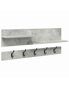 Appendiabiti a muro Grigio cemento 90 x 15 x 36 cm 2