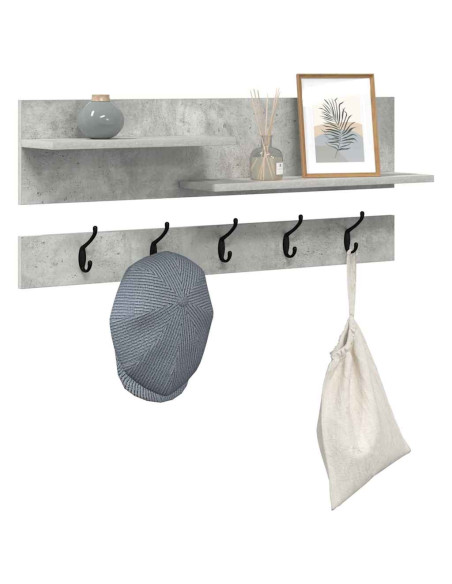 Appendiabiti a muro Grigio cemento 90 x 15 x 36 cm
