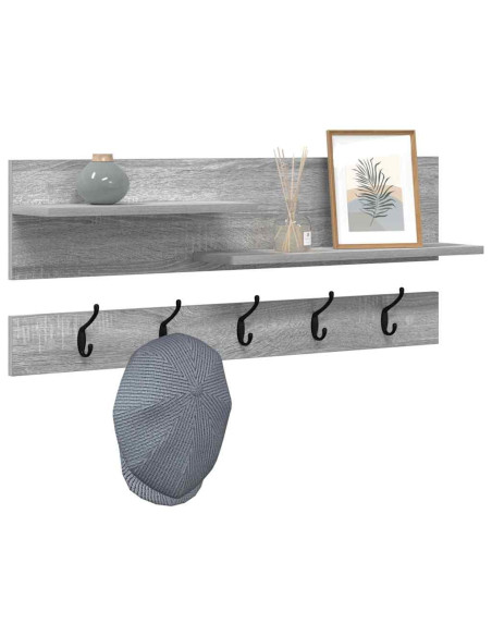 Appendiabiti a muro Grigio Sonoma 90 x 15 x 36 cm