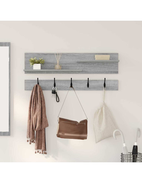 Appendiabiti a muro Grigio Sonoma 90 x 15 x 36 cm