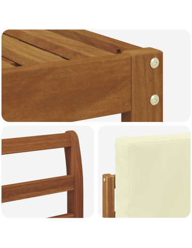 Set di divani da esterno con cuscino 4 pcs Naturale e Crema