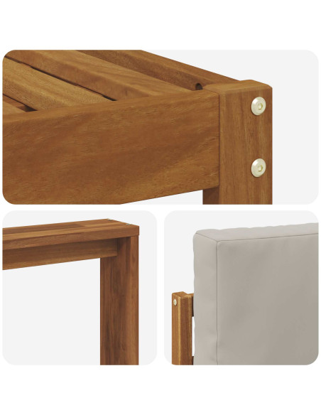Set di divani da esterno 4 pcs Grigio Naturale e Chiaro