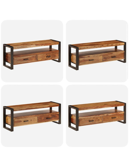 Mobile Porta TV 120x35x45 cm Legno Massello di Sheesham