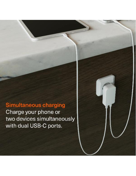 CHARGEPLUS DUAL USB-C SLIM WALL 65W