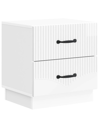 Armadio da Notte 2 pcs Bianco Lucido 43 x 34,5 x 44,5 cm