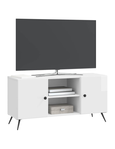 Mobile TV Bianco Lucido 102 x 34,5 x 50 cm Legno ingegnerizzato