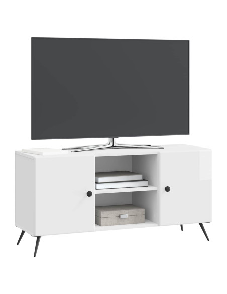Mobile TV Bianco Lucido 102 x 34,5 x 50 cm Legno ingegnerizzato