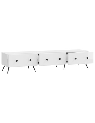 Mobile TV Bianco Lucido 147 x 34,5 x 30 cm Legno ingegnerizzato