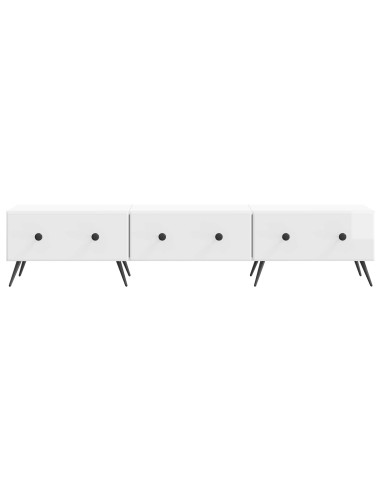 Mobile TV Bianco Lucido 147 x 34,5 x 30 cm Legno ingegnerizzato